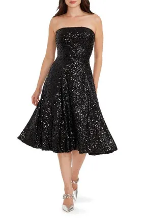 NWT Dress The Population selling Sequin Sweetheart Neck Dress Black White Copper Size XL