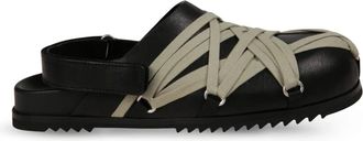 Rick Owens Flat Sandals, male, Black, Size: 12 US Temple Megalace Mule Granola