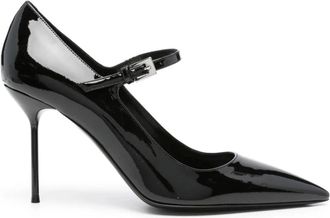PARIS TEXAS Schoenen, Dames, Zwart, 37 1/2 EU, Leer, 90mm Leren Pumps met Hak