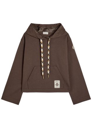 Moncler Hooded Cotton-blend Sweatshirt - Brown - XS (UK 8 / XS)