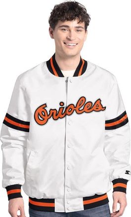 Starter Mens Starter White Baltimore Orioles Cooperstown Scout Full-Snap Varsity Jacket at Nordstrom, Size Xxx-Large