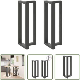 vidaXL Gambe in acciaio - Gambe per tavolo da bar a forma di T 2 pz Antracite 50x35x(100-101) cm Acciaio