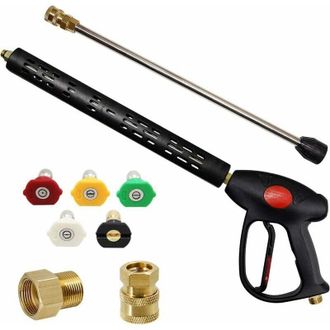 Abysse Pistola De Hidrolavadora De Repuesto Con Extensi&oacute;n De 16 Pulgadas, 4000 Psi, Con Conexi&oacute;n M22-15 Mm O M22-14 Mm, 5 Boquillas, 40 Pulgadas