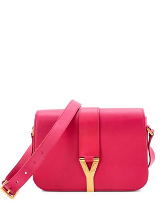 Saint Laurent Chyc Flap Bag Leather Medium crossbody bag - women - Calf Leather - One Size - Pink