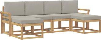 vidaXL Conjunto De Sof&aacute;s De Exterior 6 Uds. Blanco Y Gris Claro Vidaxl