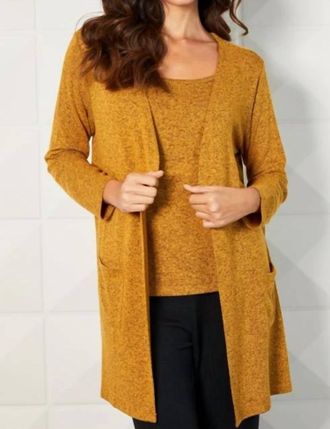 French Kyss Open-Front Pocket Cardigan In Mango