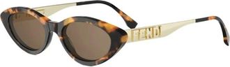 Fendi Sunglasses, female, Brown, Size: 51 MM Sunglasses
