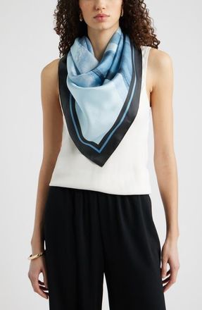 Nordstrom Printed Square Silk Scarf in Blue Watercolor at Nordstrom