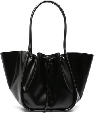 Proenza Schouler large Ruched leather tote bag - women - Calf Leather - One Size - Black