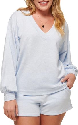 Travis Mathew Cloud French Terry Pullover Sweatshirt in Heather Kentucky Blu at Nordstrom Rack, Size Medium