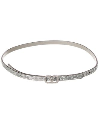 Valentino Vlogo Crystal Embellished Leather Belt (Authentic Pre-Loved)