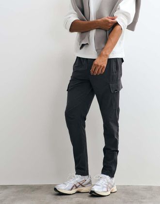 Capo 365 pantaloni cargo in nylon da infilare color antracite-Grigio