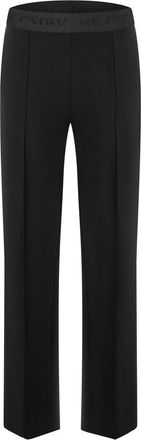 Cambio Wijde broek met elastische tailleband - Dames - Wijde Broeken - Zwart - 2XL L32 - Leer - Broeken