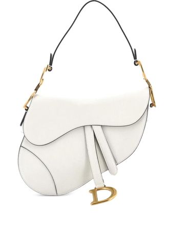 Dior Saddle Handbag Leather Medium shoulder bag - women - Calf Leather - One Size - White