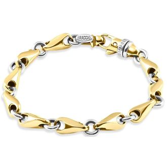 Pompeii3 Mens Link 14k Gold (47gram) or Platinum (75gram) 8mm Bracelet 8.5