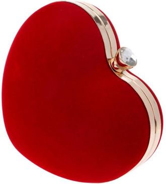 UPKOCH Handmade Heart Shape Evening Bag Portable Clutch for Women Elegant Party Handbag Capacity Stylish Red Top-handle Purse