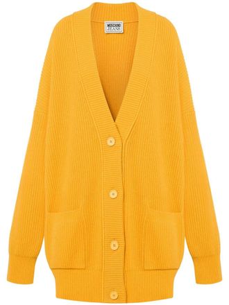 Moschino oversized V-neck cardigan - Yellow