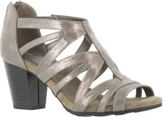 Easy Street Amaze Caged Heeled Sandal - Multiple Widths Available in Pewter Metallic at Nordstrom, Size 9.5