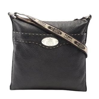 Fendi Pre-owned Selleria Leren Schoudertas - Dames - Pre-owned - Zwart - Maat: ONE Size Leer