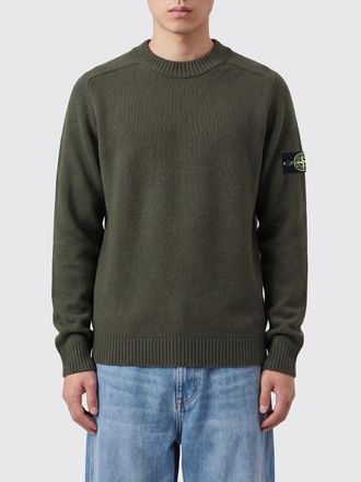 Stone Island Virgin Wool Crewneck Jumper with Compass Logo Patch