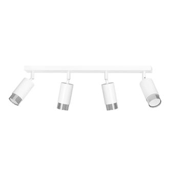 Wonderlamp Regleta elegante con 4 focos de luz orientables blanco y cromo
