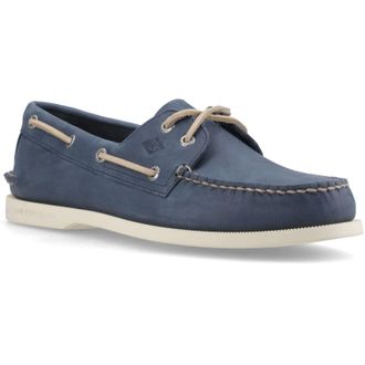 Sperry Top-Sider Authentic 2 Eye Boat Leather Mens Navy Shoes - Size UK 10