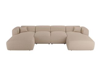 VENTE-UNIQUE.COM Sof&aacute; rinconera terciopelo beige