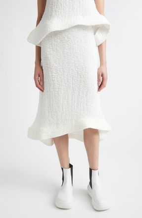 Melitta Baumeister Wavy Foam Hem Skirt in White at Nordstrom, Size Large