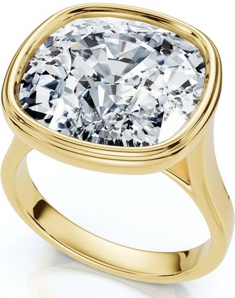 Pompeii3 9mm Cushion Moissanite Bezel Engagement Ring 14k Gold