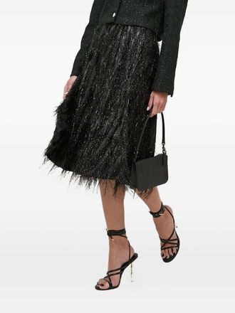 Custommade Gonna midi con frange - Nero