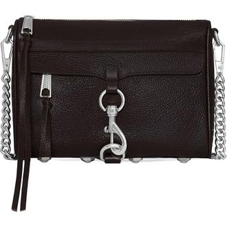 Rebecca Minkoff Mini MAC Convertible Leather Crossbody Bag in Dark Brown at Nordstrom Rack