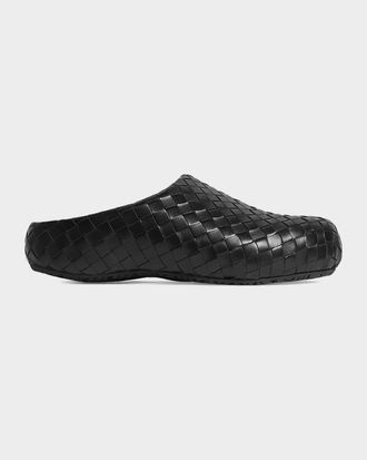 Bottega Veneta Men & apos;s Klog Intrecciato Leather Mules