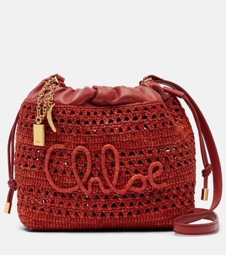 Chlo&eacute; Chlo&eacute; Summer Banana Mini raffia shoulder bag