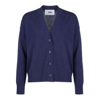 SOLOTRE Cardigans, female, Blue, Size: L Cardigan Over