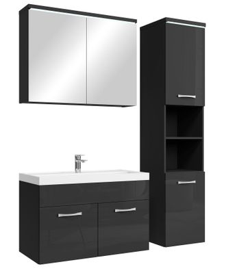 Badplaats Badplaats Conjunto De Muebles De Ba&ntilde;o Paso 80 X 40 Cm - Negro Al