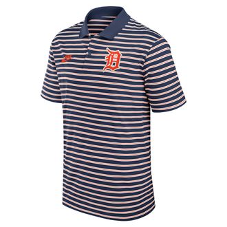 Nike Detroit Tigers Cooperstown Striped Victory Nike Mens Dri-FIT MLB Polo in Blue | 02LX0I0SD61-JNX