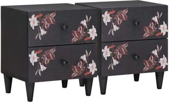 vidaXL Bedside Table 2 pcs Brown 40 x 33.5 x 46 cm Solid Mango Wood vidaXL