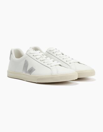 Veja Womens Veja Esplar Leather Womens Extra White/Silver Trainers - Size: 4