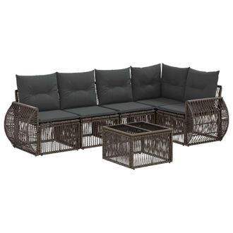 vidaXL Conjunto De Sof&aacute;s De Jard&iacute;n 6 Pcs Gris Y Gris Oscuro Vidaxl