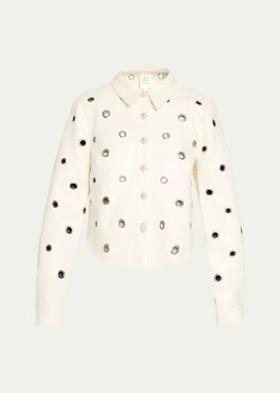 Cinq &agrave; Sept Grommet Faux Leather Jacket