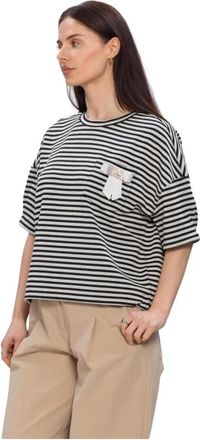 Summum Top Striped Scuba - Dames - T-shirts - Veelkleurig - L - Polyester - Tops