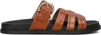 Notre-V Bruin Su&egrave;de Stijlvolle Slippers - Dames - Sandalen - Bruin - 40 EU - Su&egrave;de - Schoenen