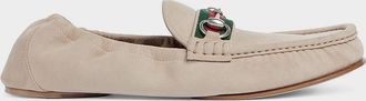 Gucci Men & apos;s Horsebit 1953 Suede Moc-Toe Loafers