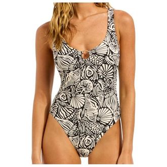Seafolly C Shells Ring Front Halter One Piece Badeanzug f&uuml;r Damen | orange