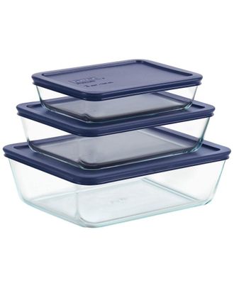 Pyrex Dnu Pyrex 6Pc Simply Store Rectangular Glass Storage Set