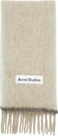 Acne Studios Fw 25 Fringe Scarf - Heren - Wintersjaals - Beige - ONE Size - Wol - Accessoires