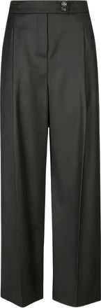 Eleventy Pantaloni a palazzo con pieghe - Nero