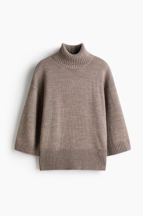 H&M Feinstrick-Rollkragenpullover - Graubraun