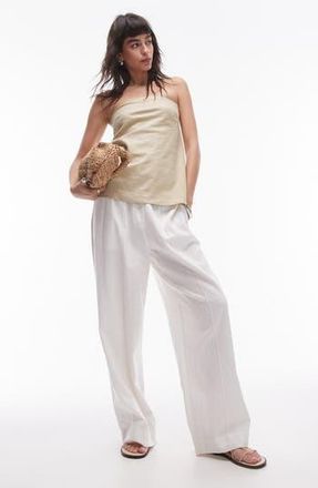 Topshop Cotton Longline Bandeau Top in Camel at Nordstrom Rack, Size 6 Us (Fits Like 2-4)