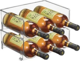 mDesign Plastic Free-Standing Stacking 3 Bottle Wine Storage Rack, 2 Pack in Clear at Nordstrom